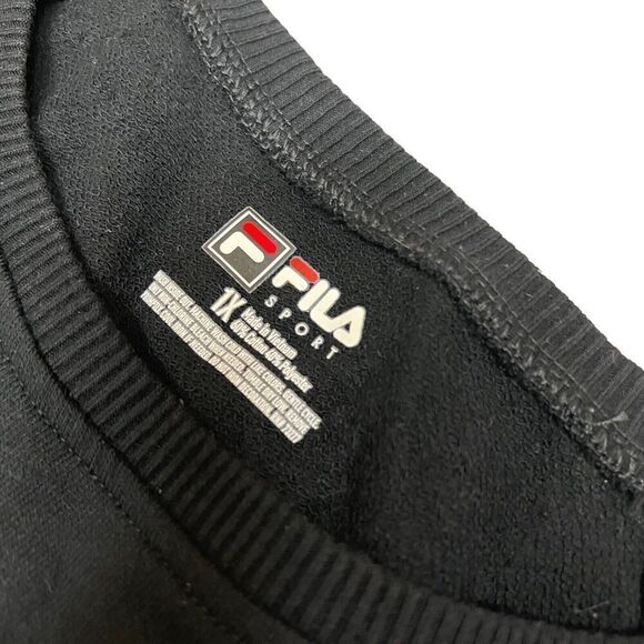 Fila‎ Short Sleeve Workout Gear Black Sweatshirt Logo Style Top  FILA Plus 1X - Picture 3 of 7